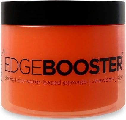 A jar of edge booster is shown.