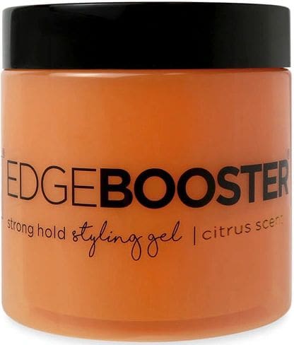 A jar of edge booster styling gel.