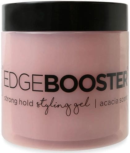 A jar of edge booster styling gel.