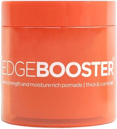 A jar of edge booster is shown.