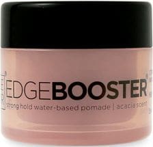 A pink container of edge booster is shown.