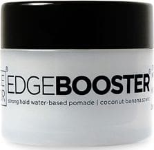 A jar of edge booster is shown.