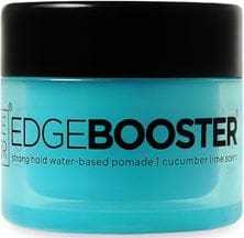 A blue container of edge booster is shown.