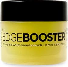 A jar of edge booster is shown.