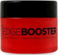 A red container of edge booster