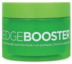 A green container of edge booster is shown.