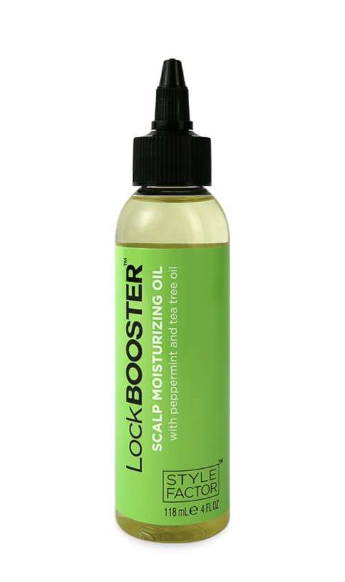 A bottle of scalp moisturizing oil is shown.