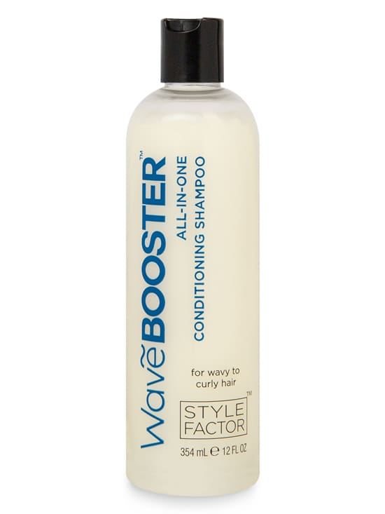 A bottle of wave booster shampoo